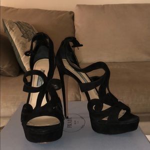 PRADA size 40 black heels worn once